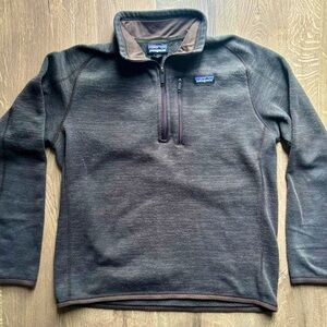 Patagonia Mens Better Sweater 1/4 Zip  Fleece Pullover Medium Walnut Dark Brown